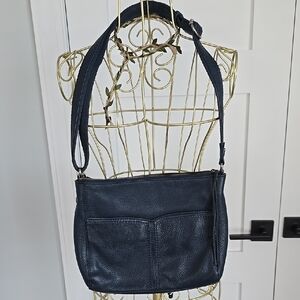 The Sak Navy Leather Crossbody/Shoulder Bag